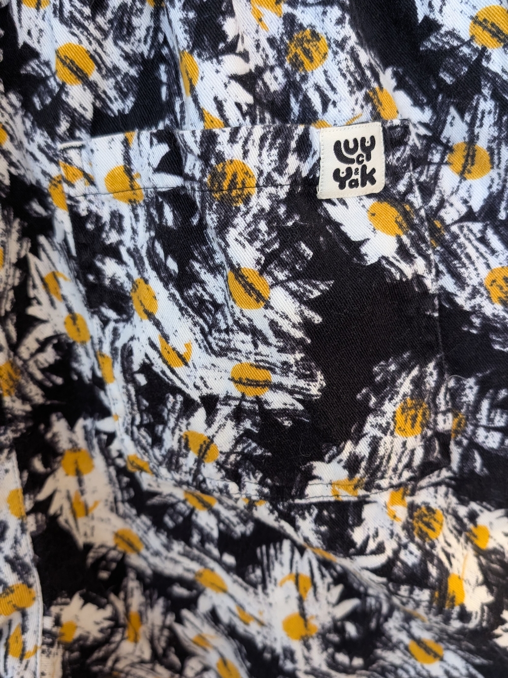 Lucy & Yak Floral Crazy Daisy 90s Cotton Shorts M Drawstring Darcy Charlie linen